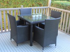 Alternative view of Gartemobe 5pc Square Outdoor Wicker Dining Set